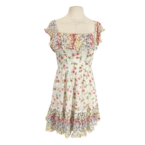 Reformation Floral Mini Dress Size 4 - Picture 1 of 10